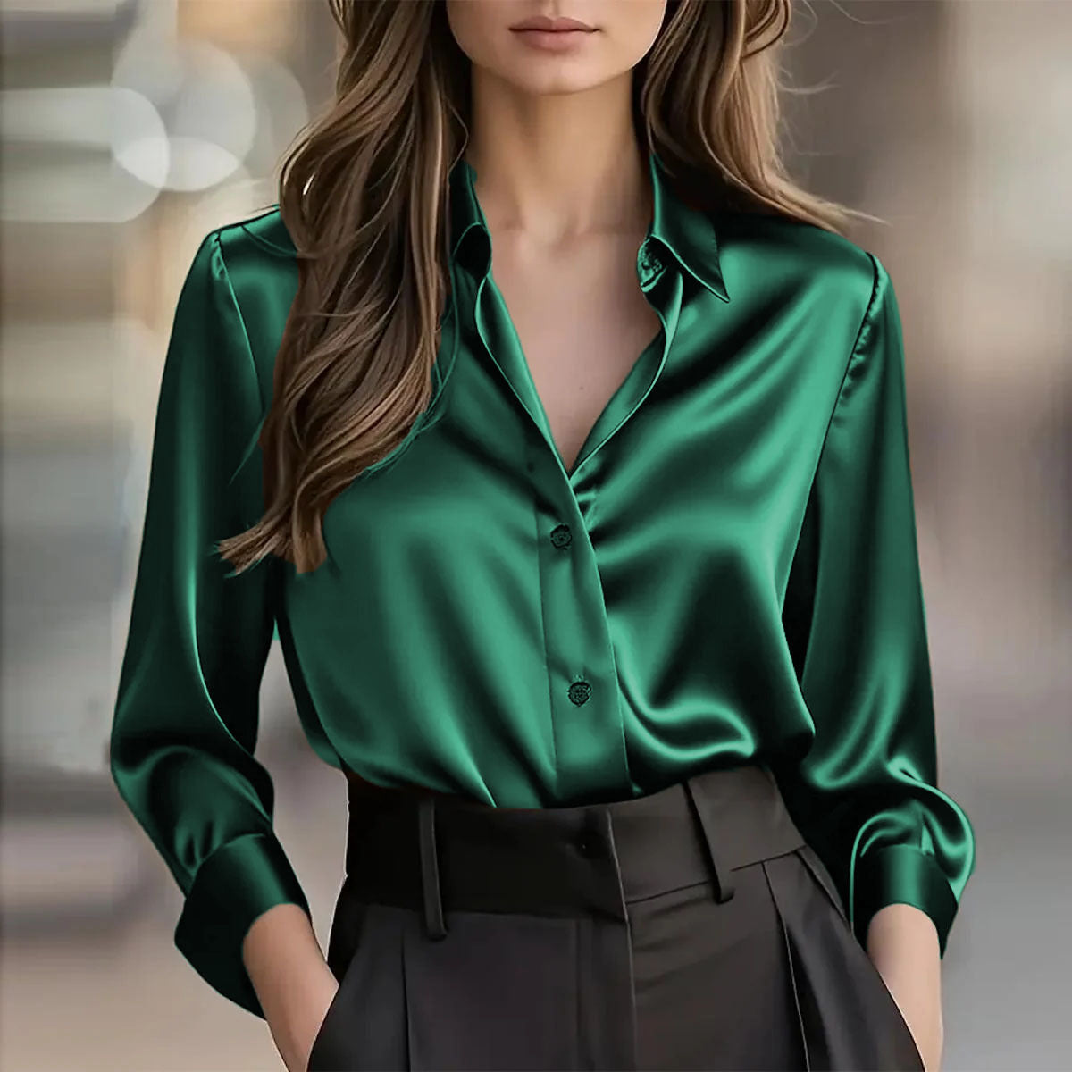 Soho Luxe Satin Bluse für Damen