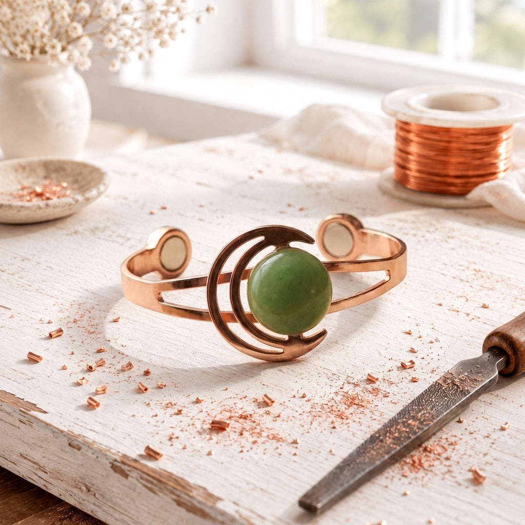 Grüner Kupferarmband Lunara