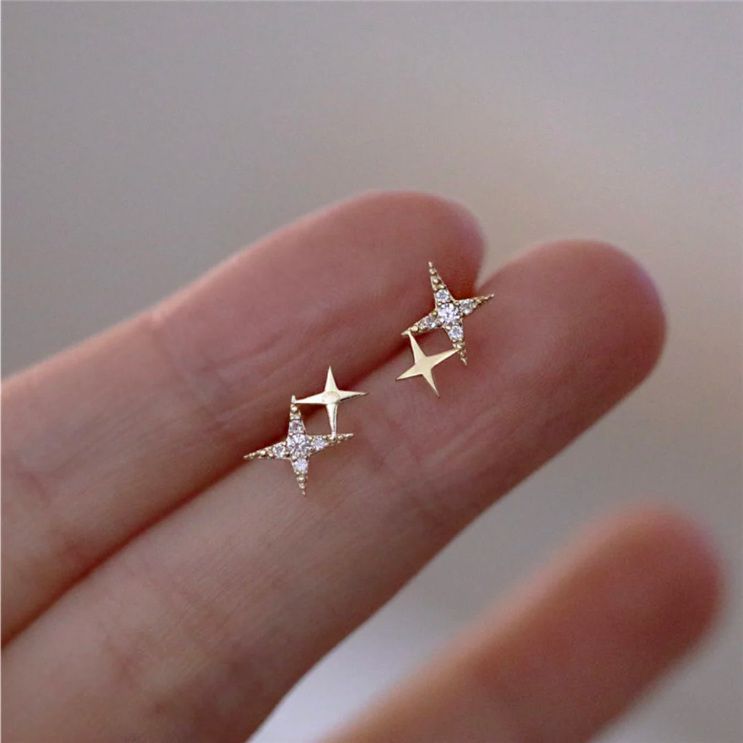 Boucles d'oreilles étoiles scintillantes