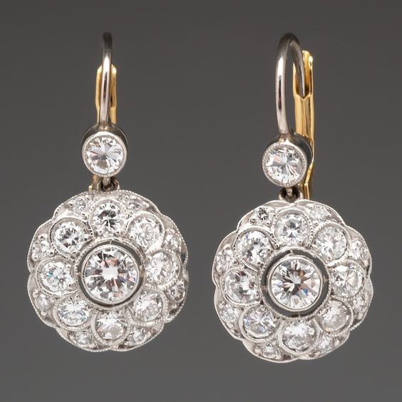 Boucles d'oreilles vintage rondes en cristal mandala