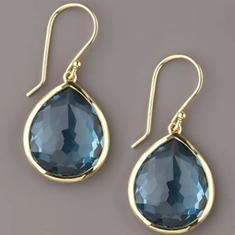 Boucles d'oreilles pendantes vintage opale bleue