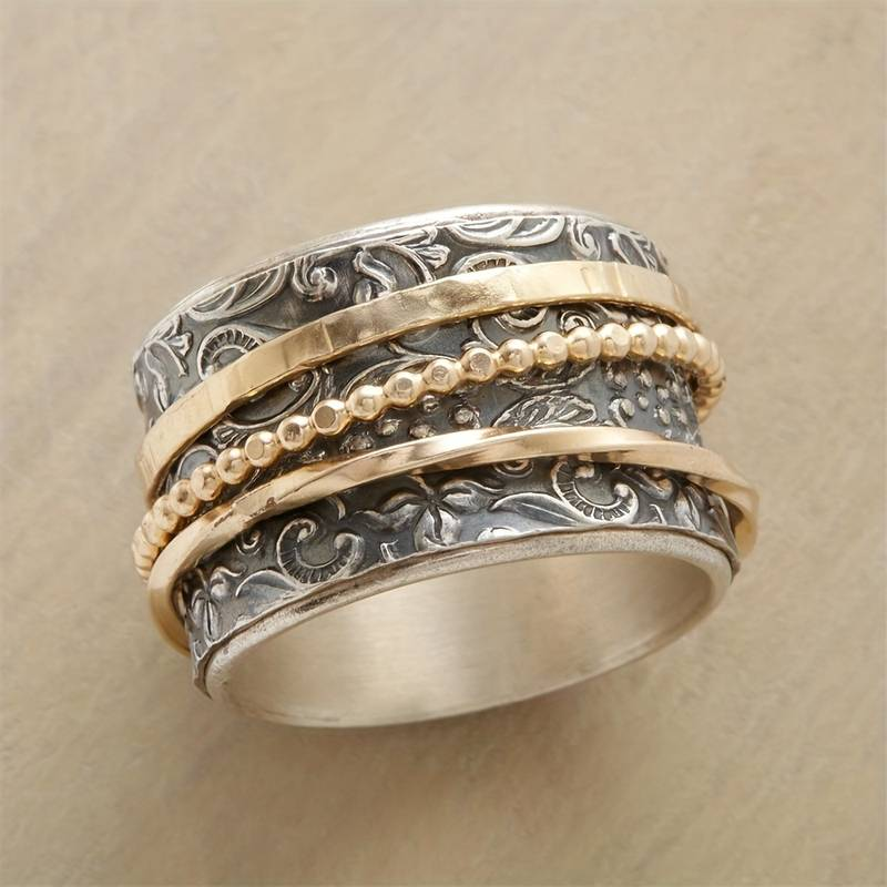 Antiker Vintage-Ring in Gold und Silber