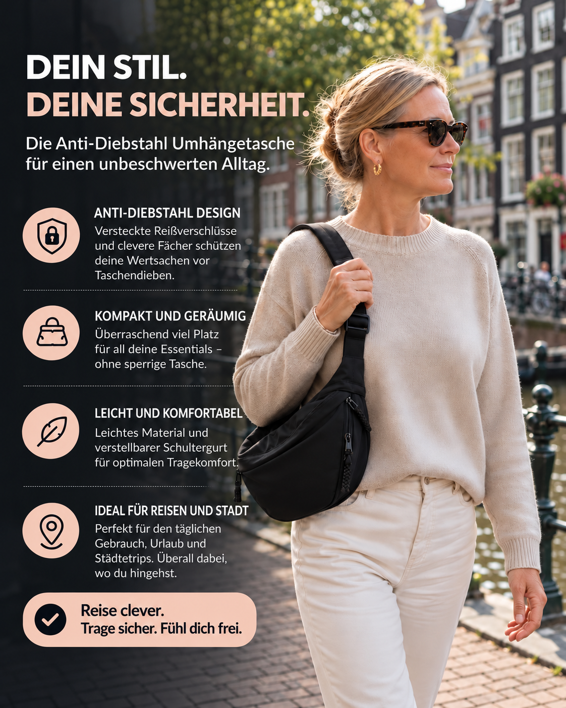 KODA™ | Sac bandoulière léger à multiples poches