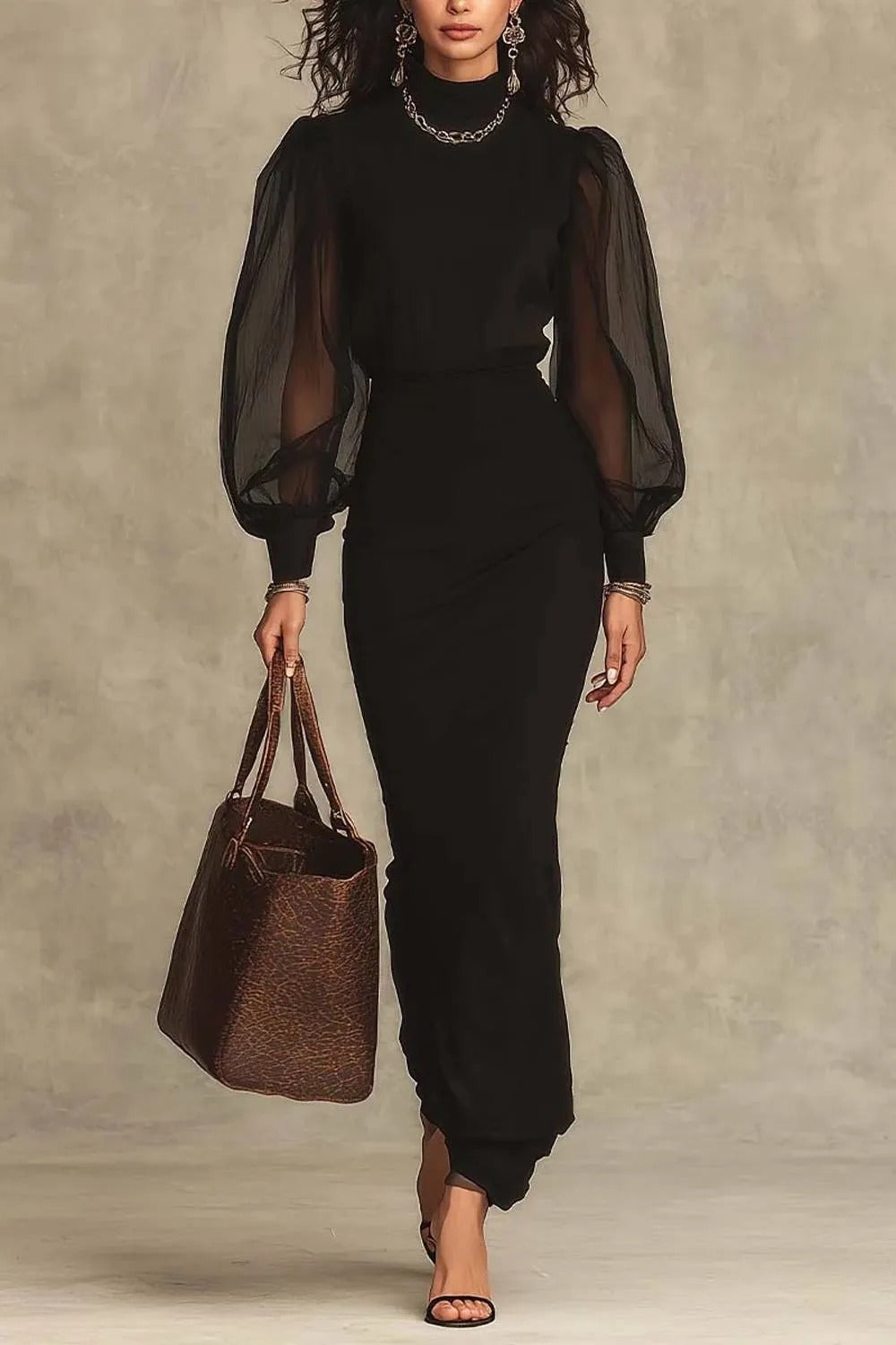 Élise | Robe longue en maille légère