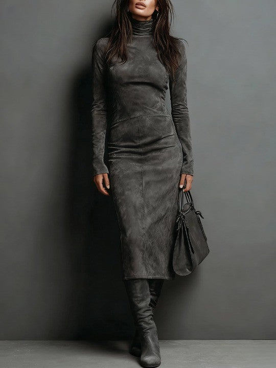 Lorène | Robe midi marron