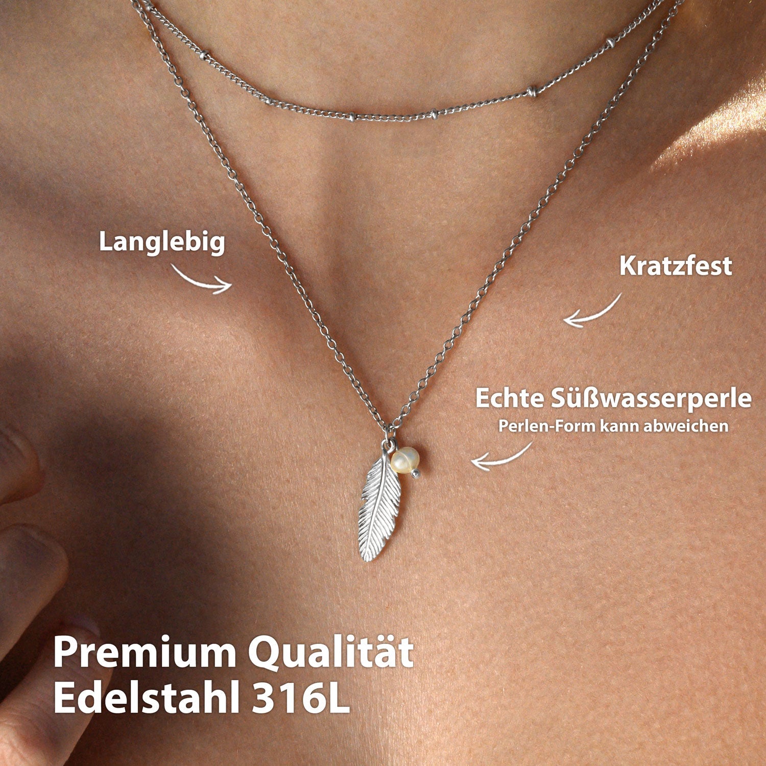 BonnyFeather Feder Kette Silber