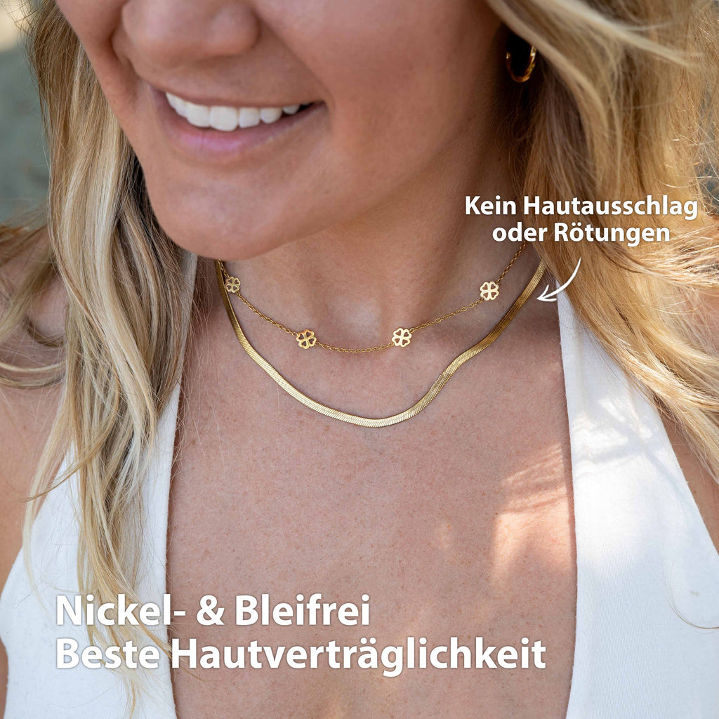 BonnyBliss collier trèfle feuille or