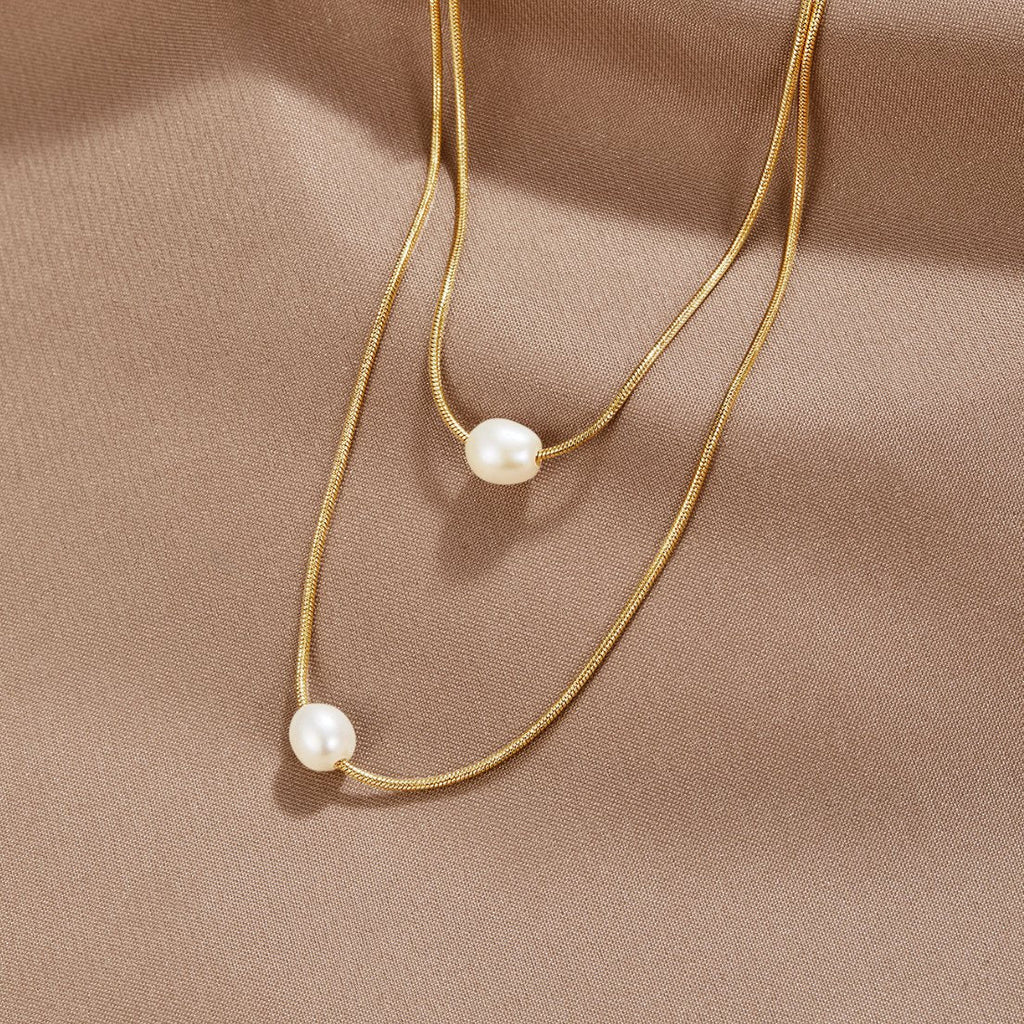 Collier de perles multicouches élégant