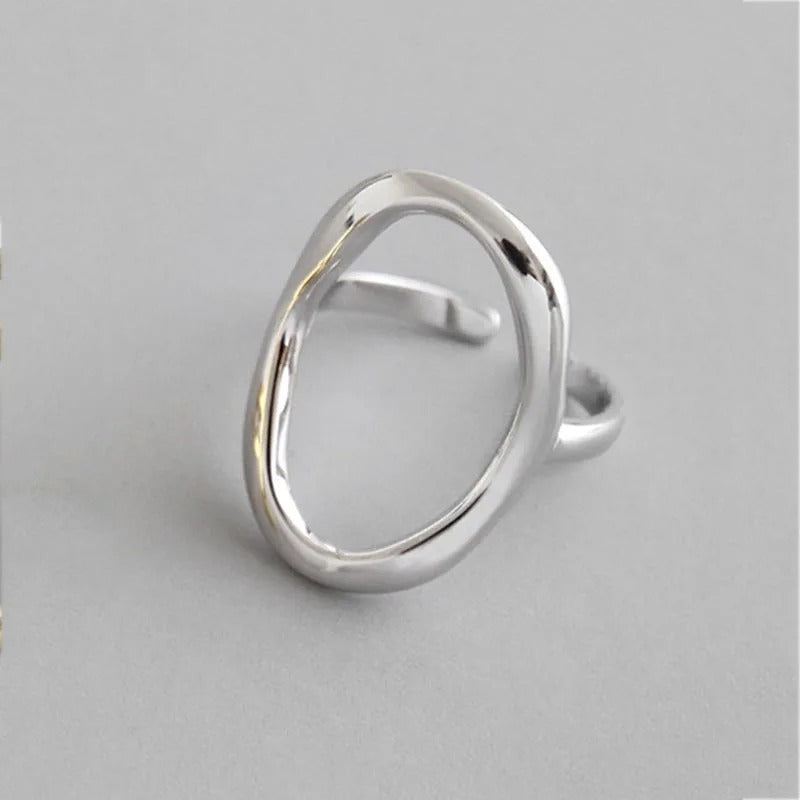 Bague réglable en argent 925 à forme de boule unique