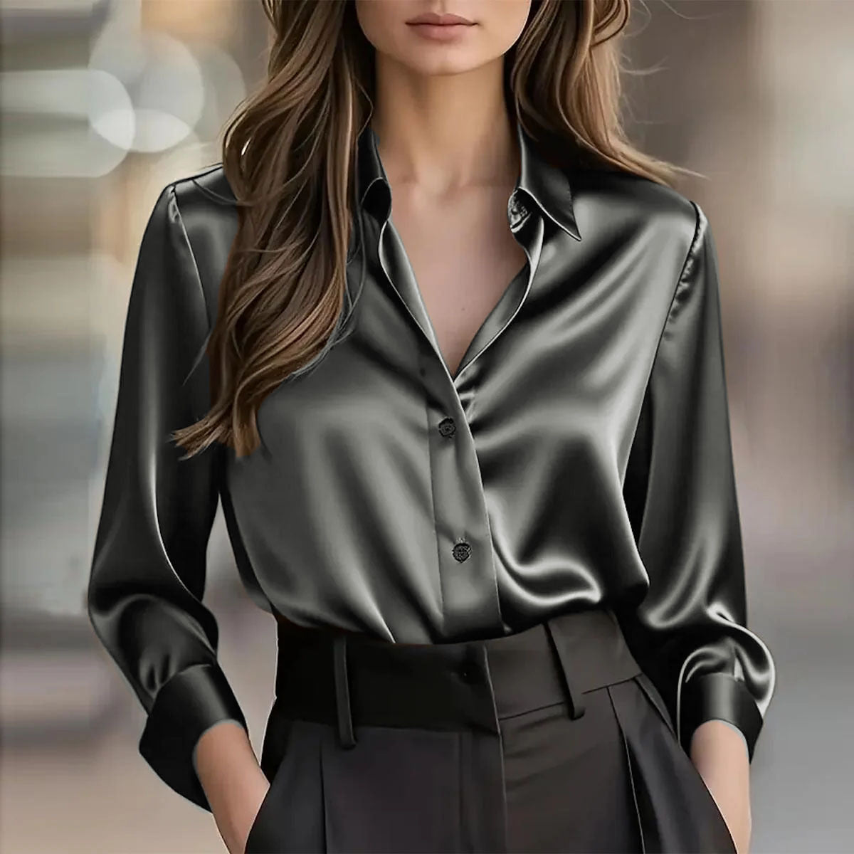 Soho Luxe Satin Bluse für Damen