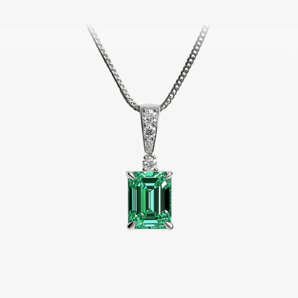 Collier en Émeraude Verte de Jadeaux