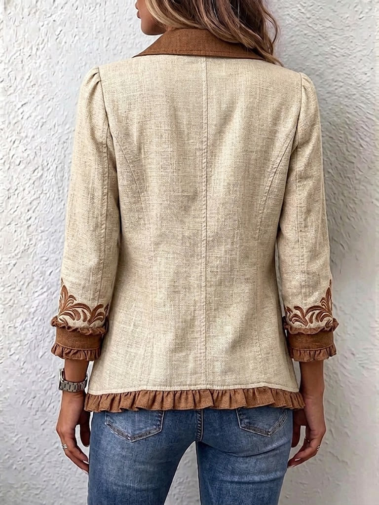 Almudena | Veste à fleurs brodées avec volants