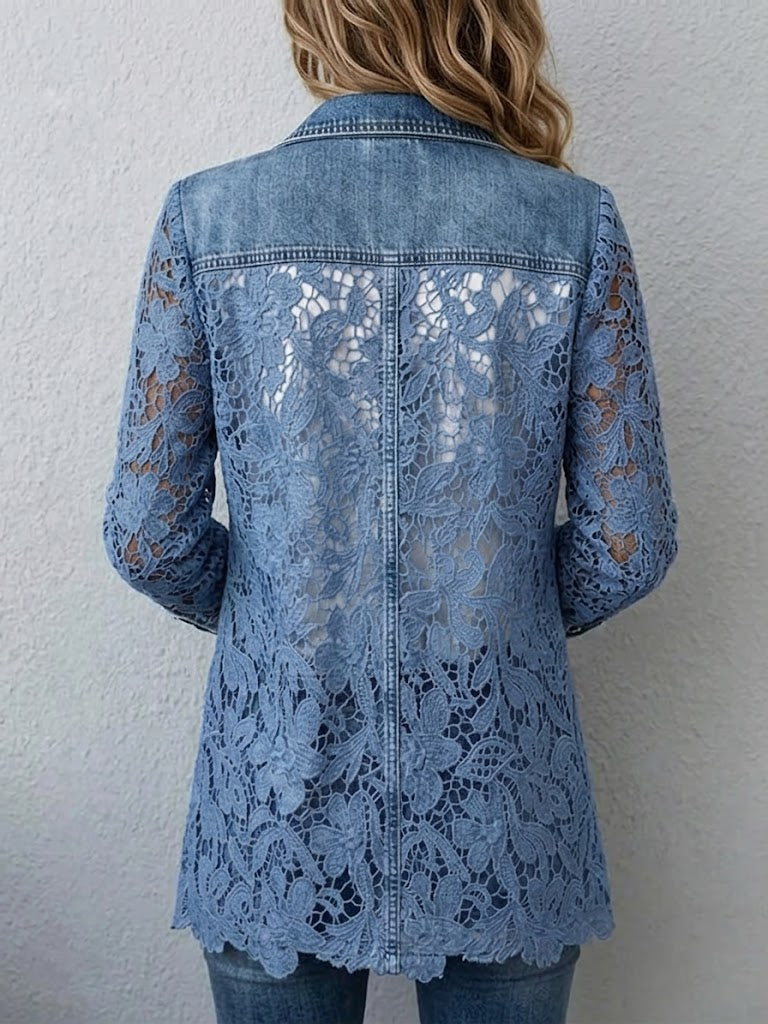 Alicia | Veste avec garniture en dentelle florale