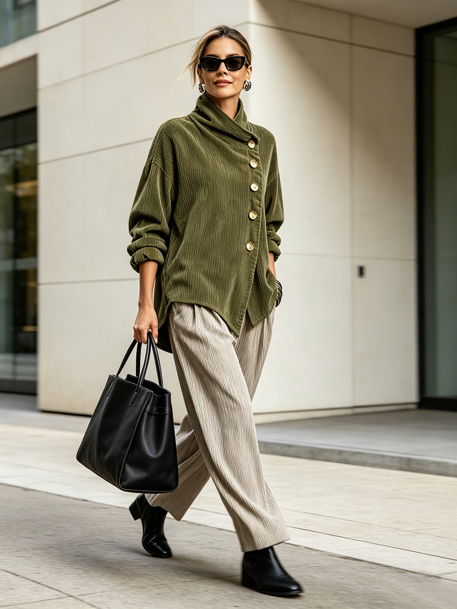 Cialenna™ - Feiner Pullover aus Rippvelours