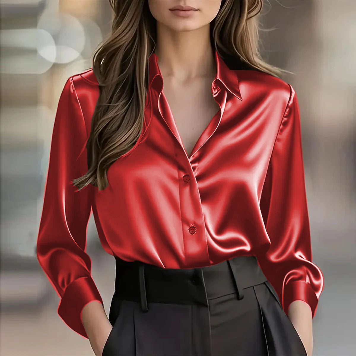 Soho Luxe Satin Bluse für Damen