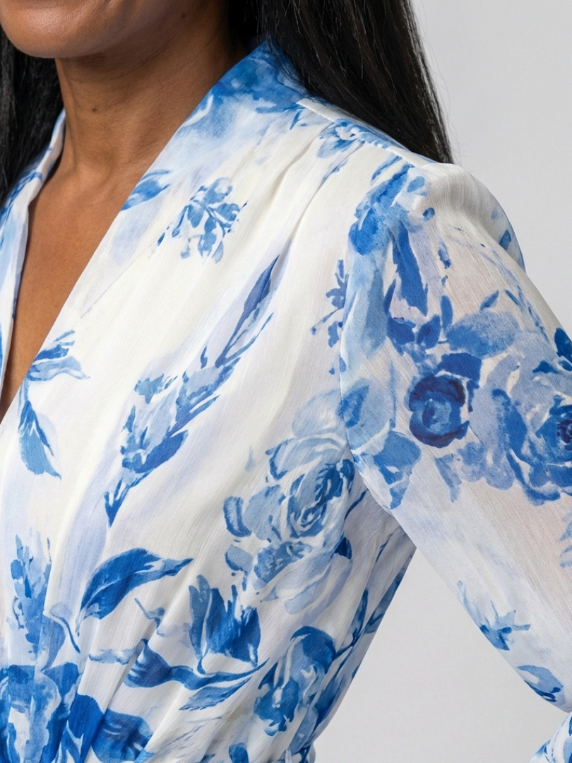 Lillian | Maxi Robe Longue à Imprimé Floral avec Manches Longues