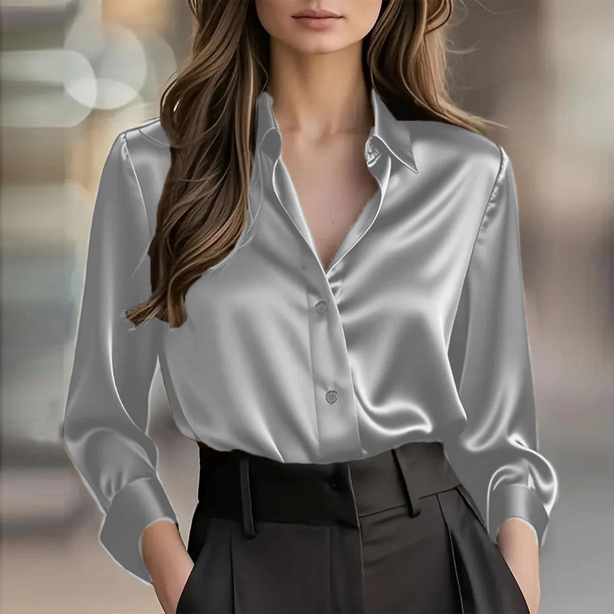 Soho Luxe Satin Bluse für Damen