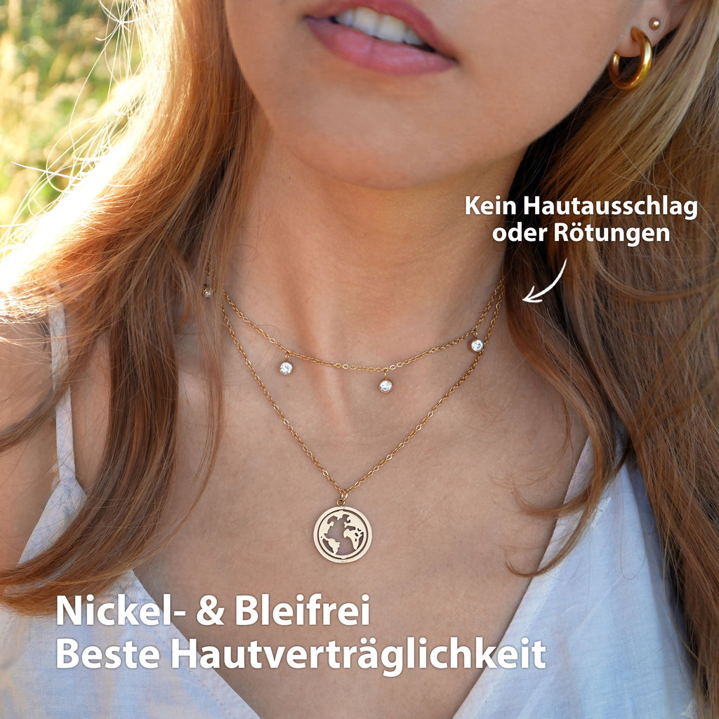 BonnyDiamonds Kette mit 8 Steinen Silber