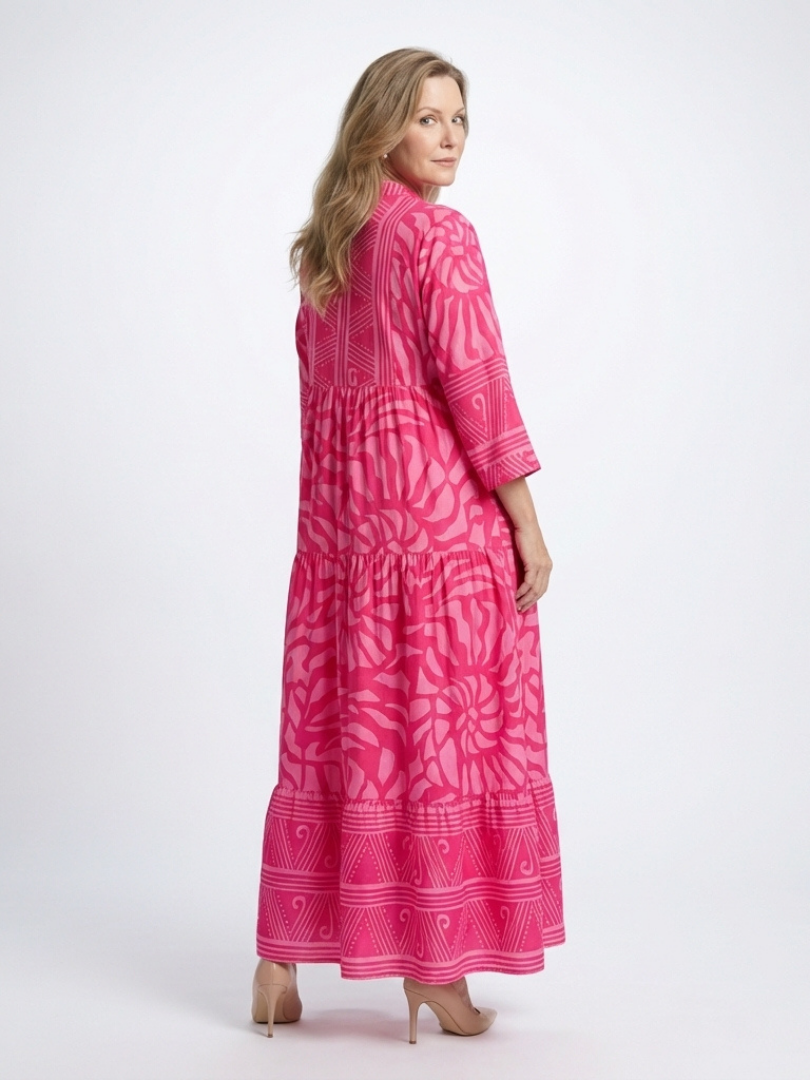 Marielle | Robe Midi à Boutons Élégante