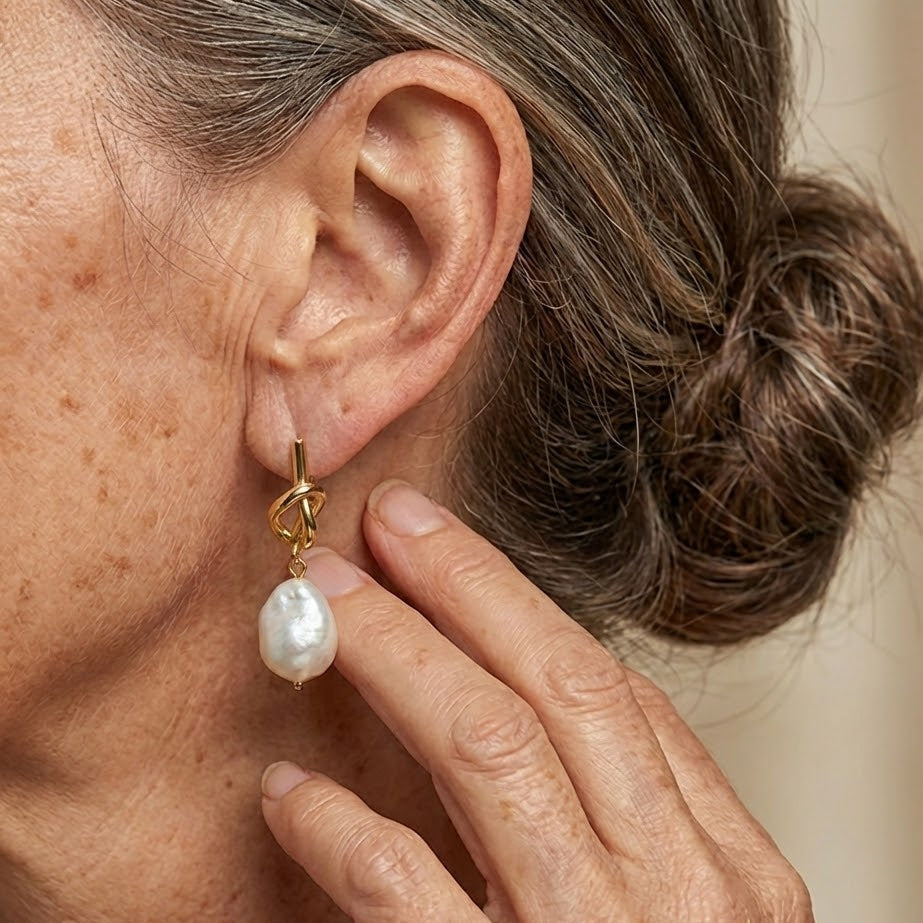 Boucles d'oreilles perlées nouées