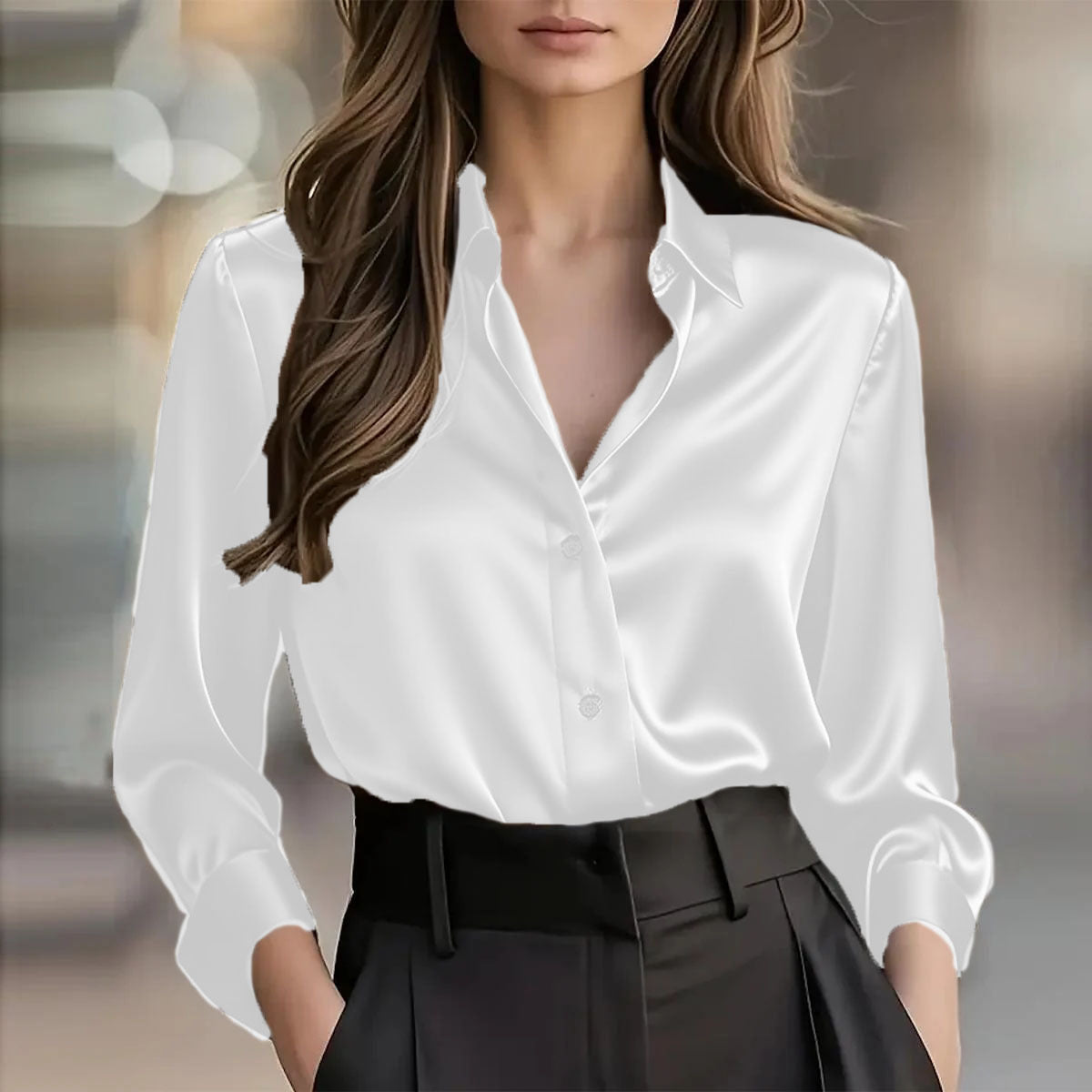 Soho Luxe Satin Bluse für Damen